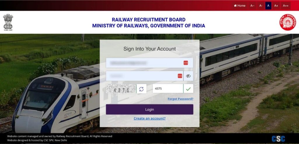 RRB Apply Login